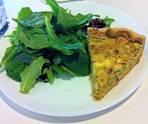 Goat Cheese and Leek Quiche. Delicious!