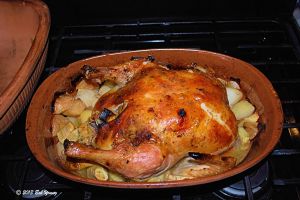 Römertopf Chicken and Roasted Root Vegetables