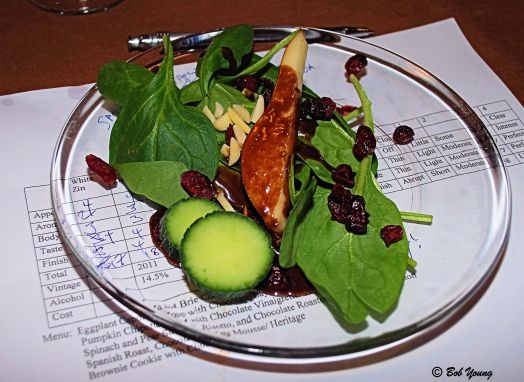 12Feb2013_1b_Buzz-Valentines_Spinach and Pear Salad_Choc Vinaigrette