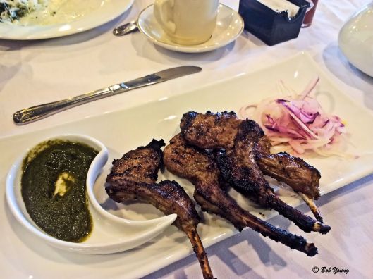 Rib Kabob: Lamb chops marinated in herbs and spices and broiled over the grill.