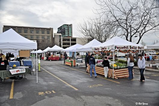 Setting up the booths before the opening bell at 9:00 am.