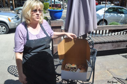 Miss Donna, Baker, presents some of her creations. Yum!