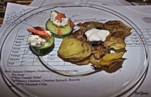 Salmon Canapes Potato and Mushroom Apple Cake