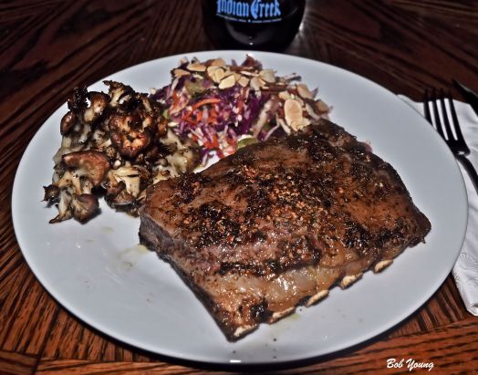 Lamb Riblets, Baked Mataki Mushrooms and Asian Salad. One culturally mixed dinner tonight, but delicious! 