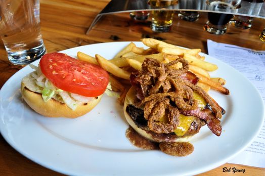 10 Barrel Pub Burger. Both of these went extremely well with the beer sampler.