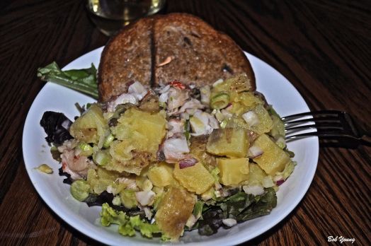 Lobster and Potato Salad with Acme Bakery (Boise) Rye Bread. 