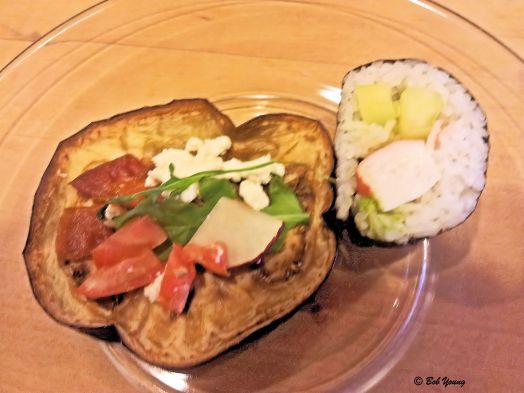 Flatbread Pizza and California Roll