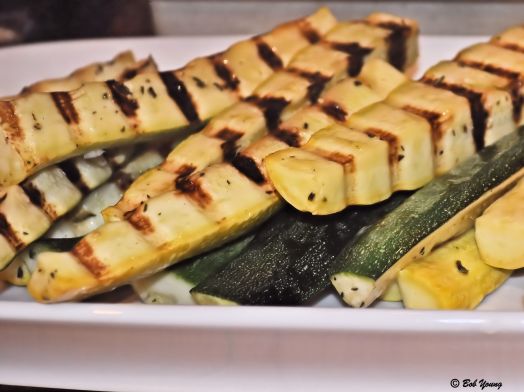Grilled Zucchini and Summer Squash I do like like grilled vegetables, especially squash. But not done mushy. It has to have a little crunch to it. This was done perfectly, Chef Chad!