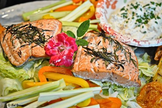 Close up photo of the Copper River salmon.