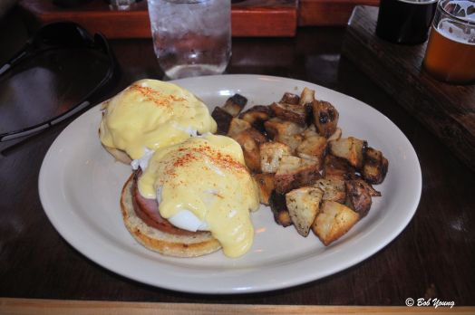 Eggs Benedict. The Hollandaise was pasty and the eggs probably should have been done a little more. The whites were close to being transparent.