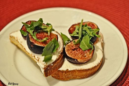 Fig and Fromage Blanc Crostini A great appetizer.
