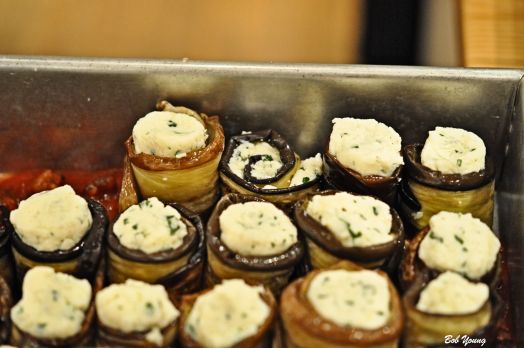 Rolled Eggplant with Sausage and Mascarpone Reday for the oven to bake at 450 degrees for 4-7 minutes.