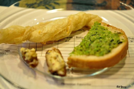 Pastry Twist Mint and Pea Pesto Cheese Dates