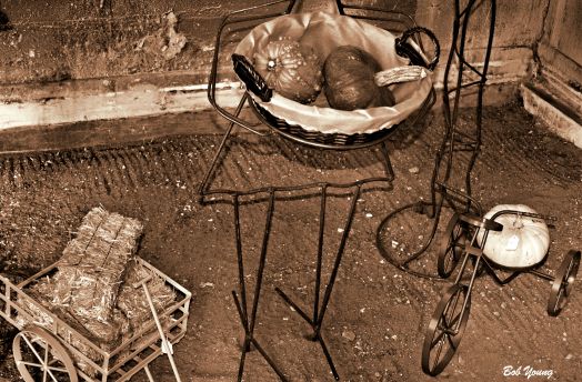 "Still Life" at one of the entrances to the market.