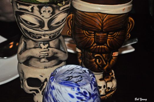 Each table had one of these candles on it. The Missionary's Downfall goblet (left) Hawaiian Mai Thai goblet were not on each table. Just on ours.