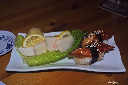 Escolar (Hirame)  Some call this fish white tuna, but it is actually snake mackerel. A buttery white fish that melts in your mouth!