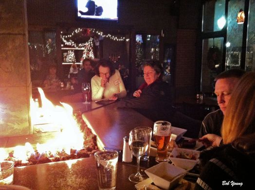 Claire, the Coordinator of the event and Robin are discussing the finer things in life - Wine!