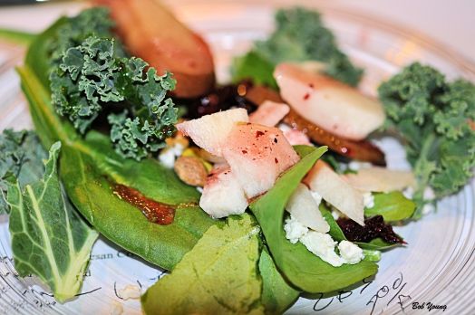 Spi8nach, Pear and Feta Salad2012 Vistalba C 14% alc. Best wine of the night. pared extremely well with the salad. [20]