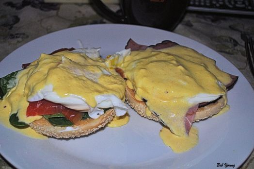 Best of Both Worlds Eggs Benedict with Spinach and Lox Eggs Benedict with Ham
