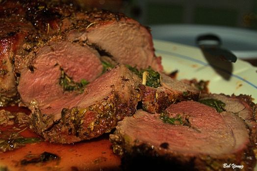 Arugula Stuffed Leg of Lamb
