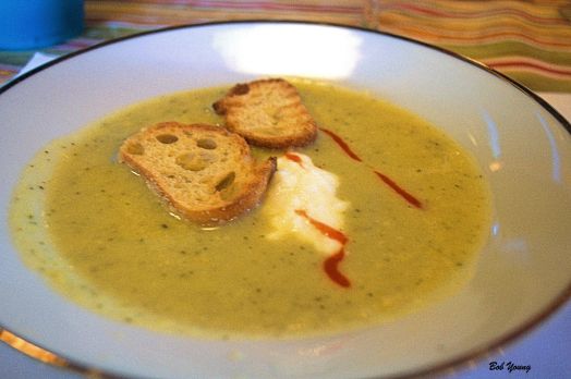 Herbed Zucchini Soup 2012 Monte Fresco 13% alc. good choice with the spice in the soup. great soup