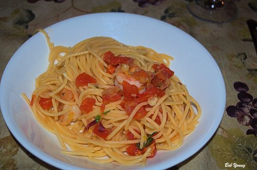 Pasta di Gamberetti Puttanesca 2012 Bedrock Winery Ode to Lulu Rose