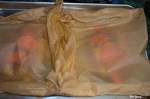 See the halibut and carrots in the packet?