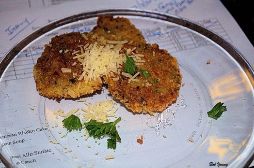 Mushroom Parmesan Risotto Cakes ( I really enjoyed these, but a light sauce may have been a great addition.) 2010 Mandarossa Fiano 13.5% alc. good match with the cakes, but not my favorite for the evening. $12 [14]