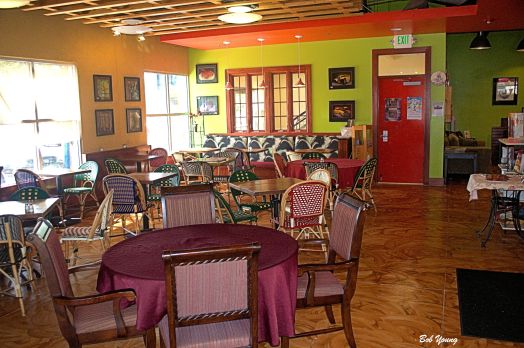 The new look just inside the State Street door. Wide open spaces! Great shiny floor. Bright and colorful. You did a great job, Cristi and Tommy. And I know Austin and Bailey helped.