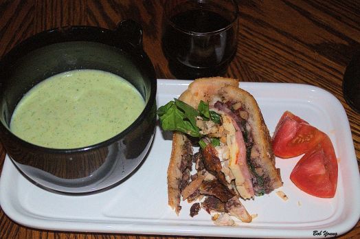 Cold Cucumber Soup Chicken Muffuletta Heirloom Tomato