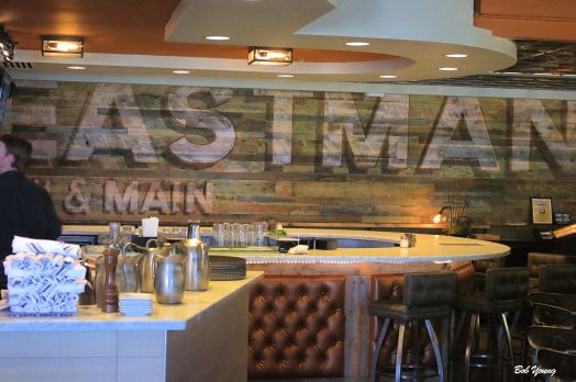 Part of the interior of Flatbread in Boise.