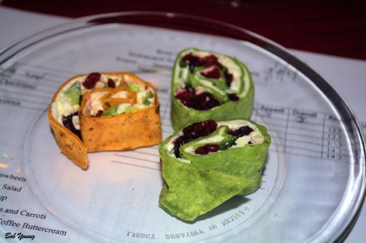 Cranberry Feta Pinwheels A very good opener and I don't like Feta! There were none left ove3r on my plate. 2011 Iris Pinot Noir 13.5% alc. light on the body and balance. fair appeal [16]