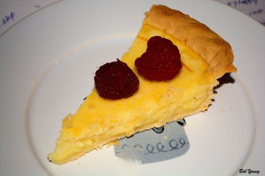 Chess Pie with Raspberries Henkell Brut 11.5% alc. good paring with the pie, even for this non-sparkling wine enthusiast. it did go well with the berries.  (We did purchase 2 bottles though.)  [17] $16.00