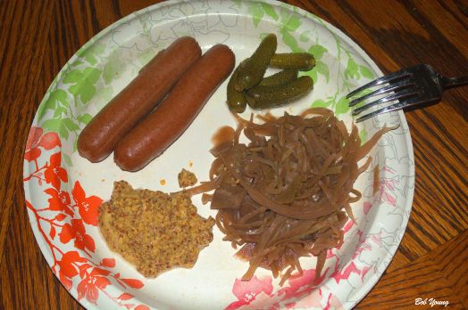 Coney Island Hot Dogs Pickle Housemade Sauerkraut Plocman's Whole Grain Mustard