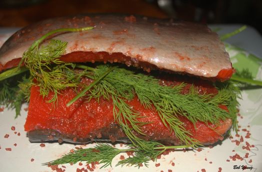 Robin's Icebox Lox getting ready for the refrigerator.