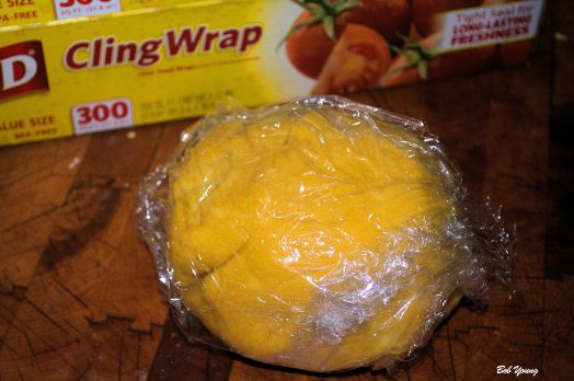 Wrap in plastic and refrigerate for 1 hour,m if you are not going to use it immediately.