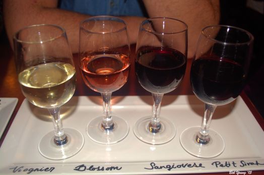 A flight of Williamson wines.