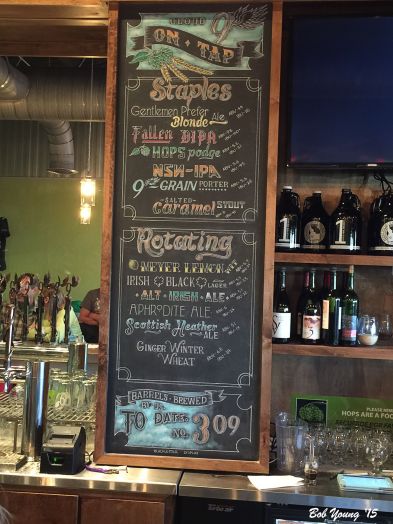 The beer/ale menu.