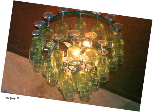 Wonderfully different light in the main dining room. Unique.