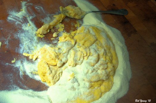 The dough is starting to form.