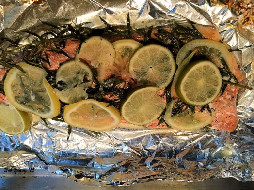 The packet emerges from the oven. It smelled so very good! Let it cool slightly before serving.