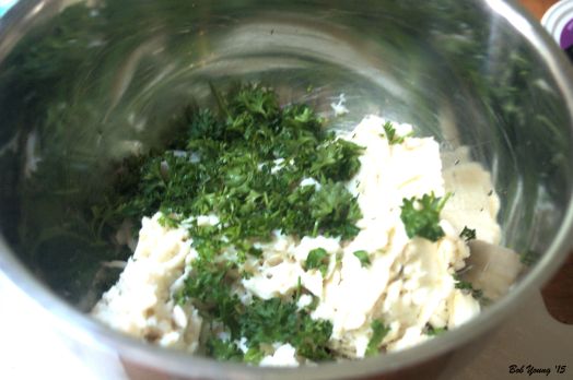 The crab has been mixed with the parsley, lime juice, sea salt and Tellicherry pepper.