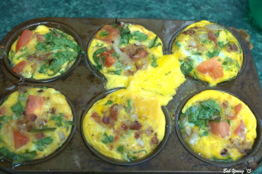 Egg Souffles coming our of the oven. Baked at 375 degrees F for 20 minutes. 