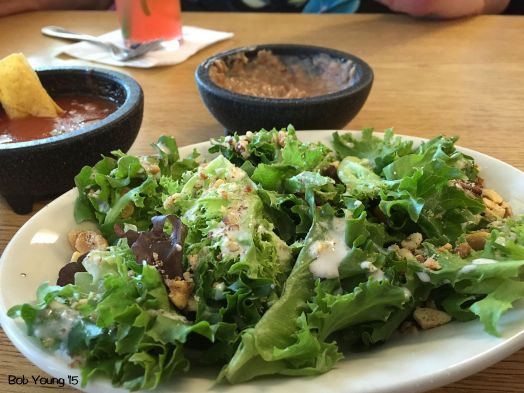 Awesome House Salad with an Olive Oil and Honey Dressing. The salad had walnuts, and other nuts in it.  Super good salad!