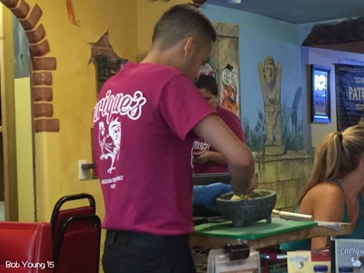 Maybe you would like some fresh guacamole made right at your table. This young man had great knife skills!