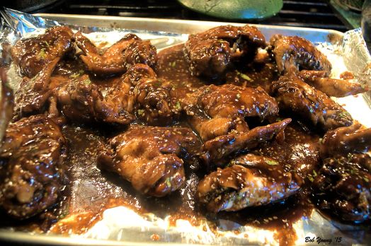 Chicken wings getting happy!