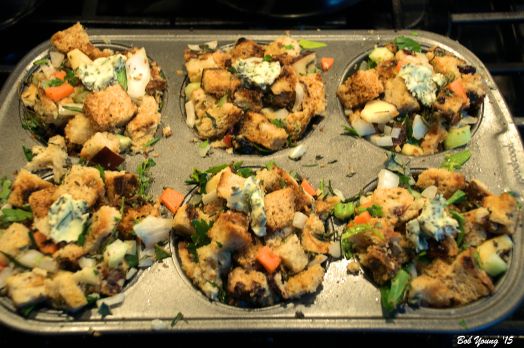 Tried to make individual Stuffing Cakes. I will work on this.