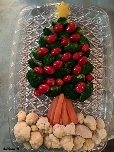 Robin made this awesome Christmas Tree Veggie Spread. ()The initial idea came from my Neice, Meg Devine! Thanks Meg.)