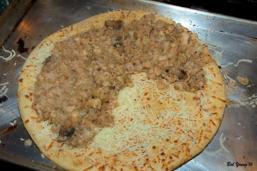 Shrimp be placed on the dough