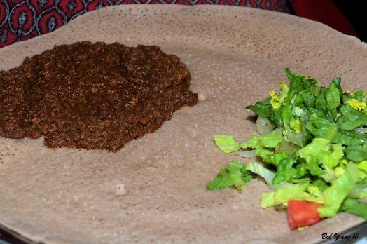 Menchet - Ground Beef with Butter, Onion, Tomato and Berbera Sauce